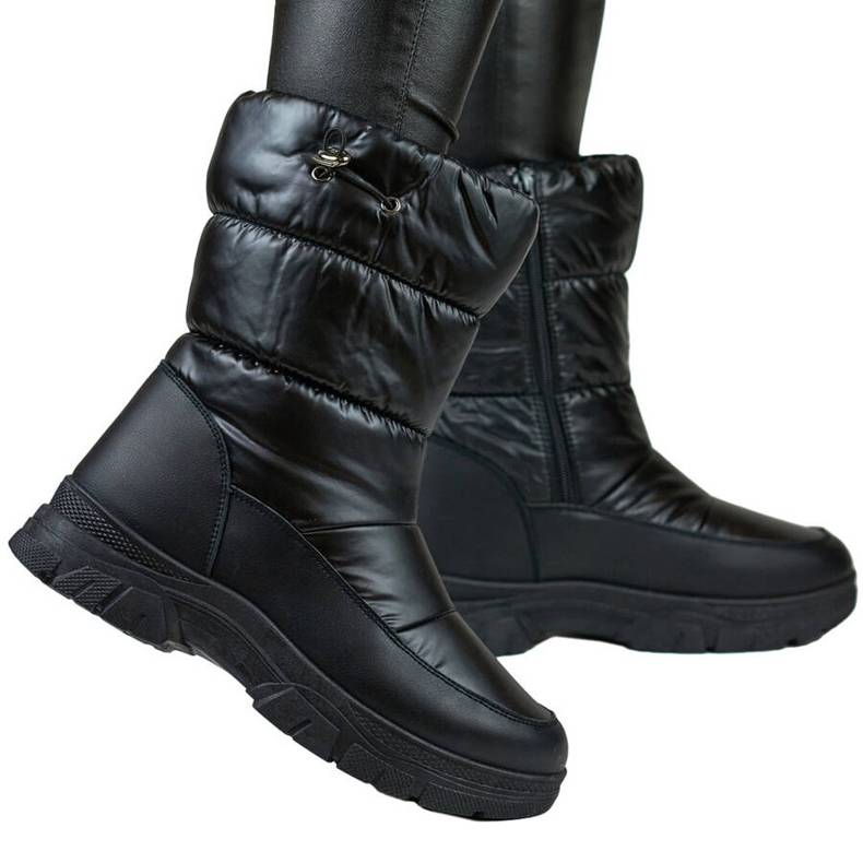 Hohe Damen-Schneestiefel mit Manschette, schwarz 3537B
