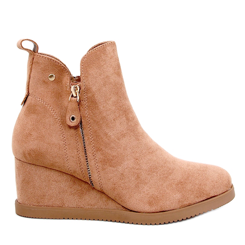 Paxten Camel Wildleder-Keilstiefeletten braun