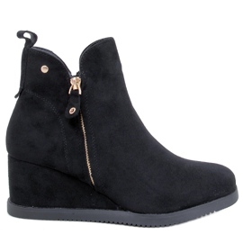 Paxten Keilstiefeletten aus schwarzem Wildleder