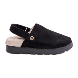 Damen-Plateau-Hausschuhe, gefüttert mit Fell, Schaffell-Typ, Schwarz von Sanilora