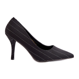 Schwarze Tifidra High Heels aus gestreiftem Stoff für Damen