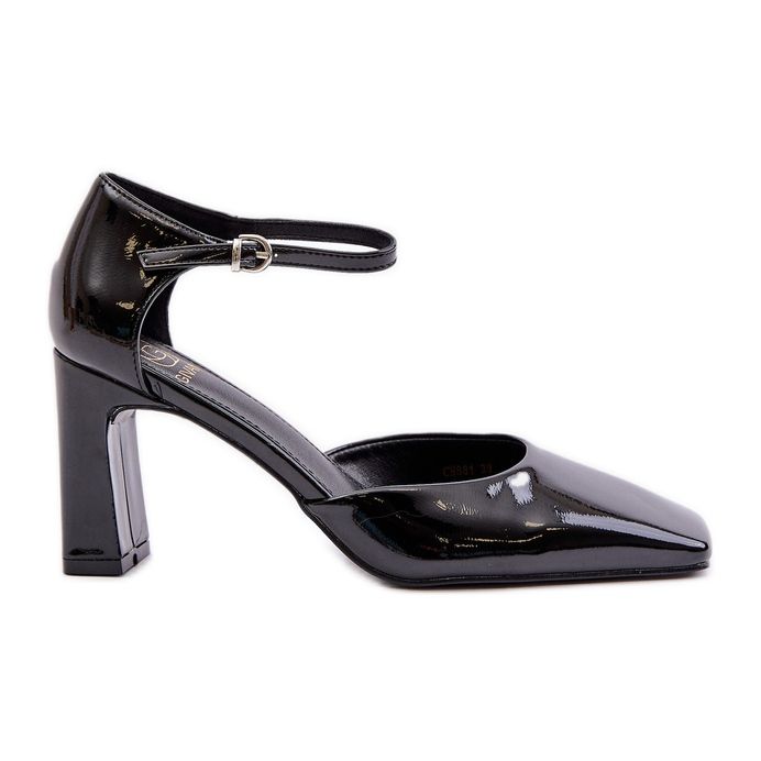 Pumps auf hohem Absatz aus Lackleder, schwarz Emindria