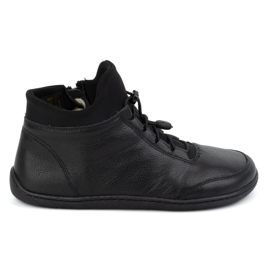 WASAK Barfuß-Damenschuhe, wollgefüttert, Leder 0767W, schwarz