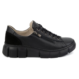 Olivier Damen-Lederschuhe 1223 schwarz