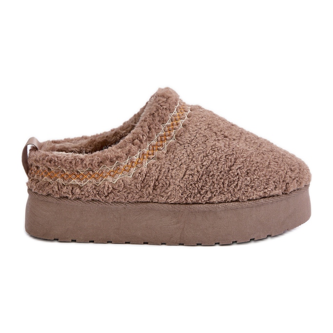 Plateau-Schneestiefel mit Fell, Schaffell-Typ, dunkelbeige Mesirra