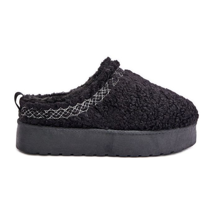 Schwarze Mesirra-Schneestiefel aus Schaffell mit Fell