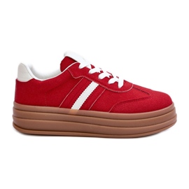 Dravinnia Damen-Plateau-Sneakers Rot