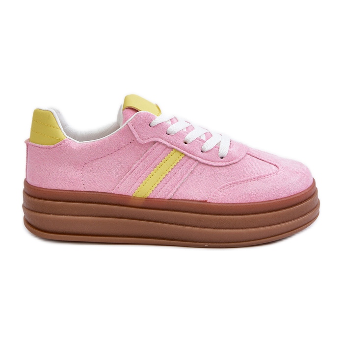 Damen-Plateau-Sneaker in Rosa von Dravinnia
