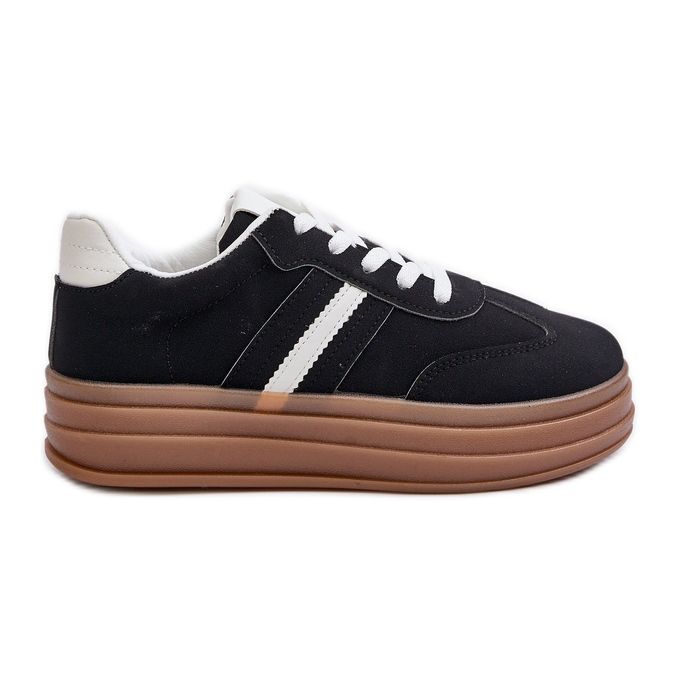 Damen-Plateau-Sneaker in Schwarz von Dravinnia