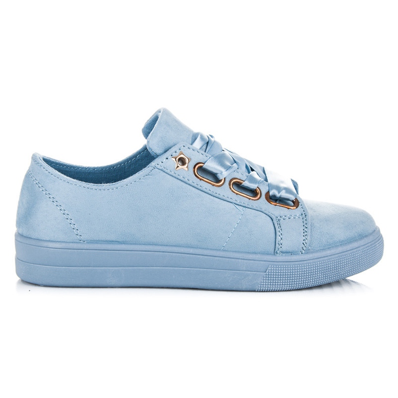 Ideal Shoes Wildlederturnschuhe mit Schleife blau