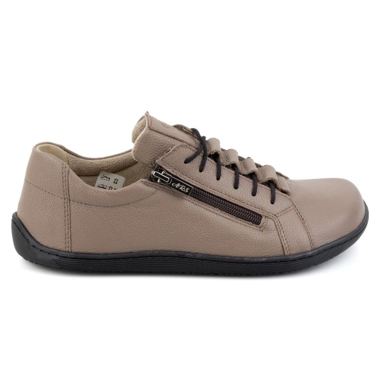 Olivier Minimalistische Barfuß-Lederschuhe für Damen 1242 dunkelbeige