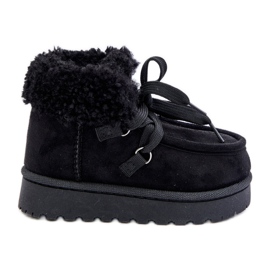 Schwarze Adelane-Schneestiefel für Kinder mit Fellisolierung