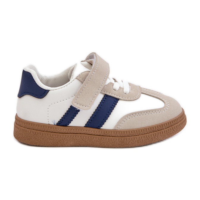 Kinder-Sneaker mit Klettverschluss in Weiß und Blau Tromella