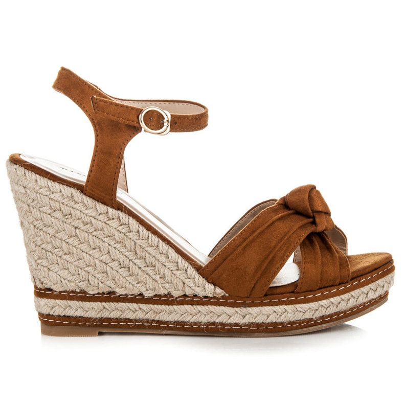 Wilady Espadrilles auf Keilabsatz mit Plateau braun