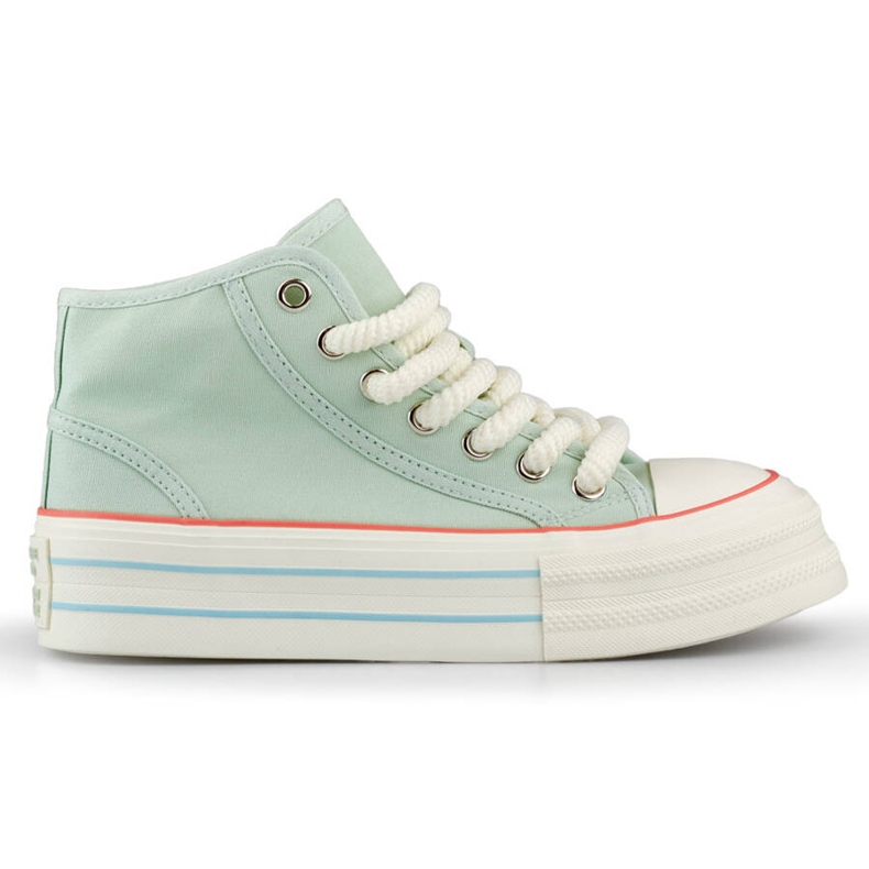Damen-High-Top-Sneaker aus Textil, hellgrün BL507BL