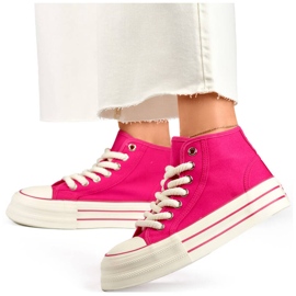 Damen-High-Top-Textil-Sneaker fuchsia BL507FU rosa