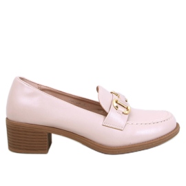 Rabier Beige Pumps mit weitem Absatz