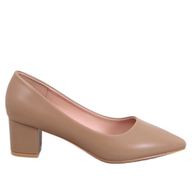 Crafts Khaki-Pumps mit niedrigem Absatz beige