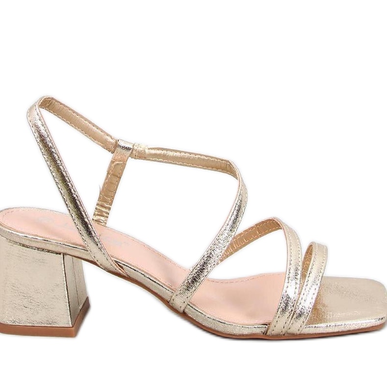 Cudini Gold-Sandalen mit hohen Absätzen golden