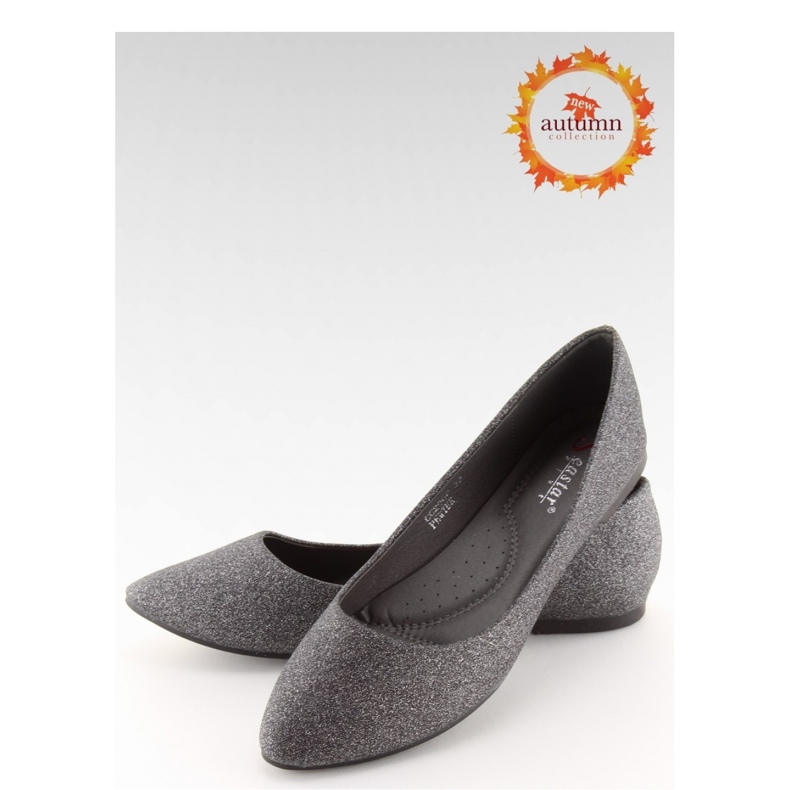 Schwarze Glitzer-Ballerinas CC200P Zinn – Inello
