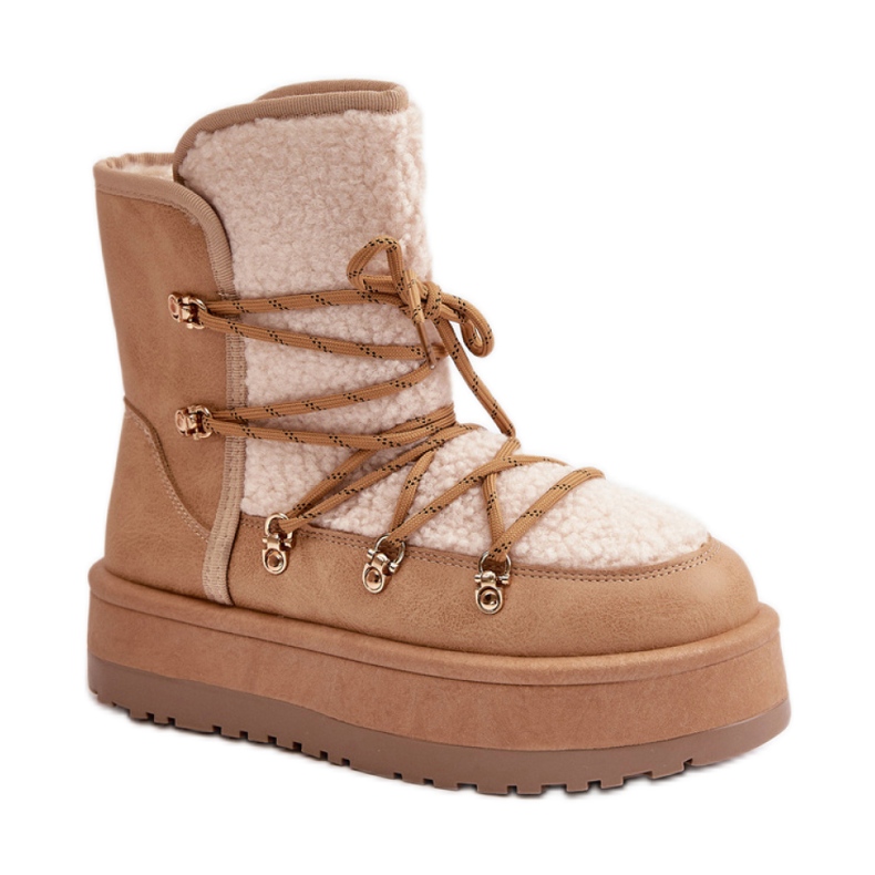 Hellbraune Schneestiefel