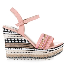 Vices Ethnische Keile mit Ornamenten rosa