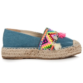 Vices Espadrilles mit Ethno-Print blau