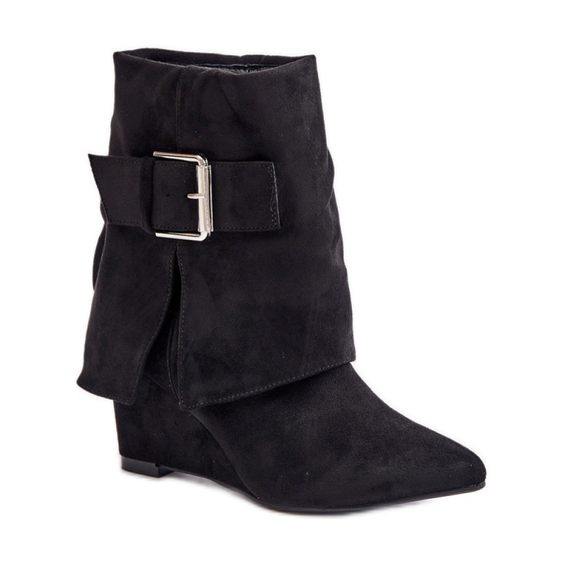 Modell 1690A Schwarze Wildlederstiefel