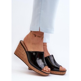 Step in style Sergio Leone KL213 Schwarze zehenstegsandalen