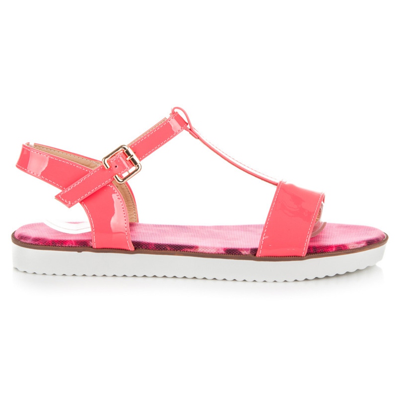 Vices Lackierte Sandalen mit Schnalle rosa