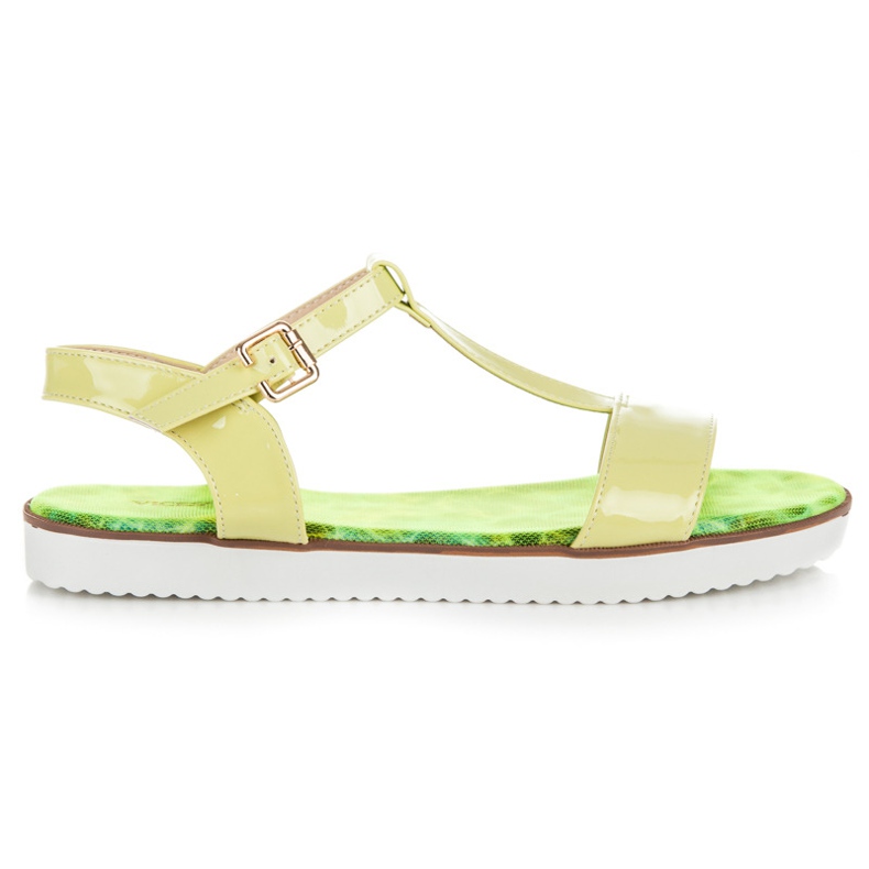 Vices Lackierte Sandalen mit Schnalle grün