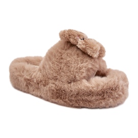 Hausschuhe Modell BG189P Beige mit Teddybär
