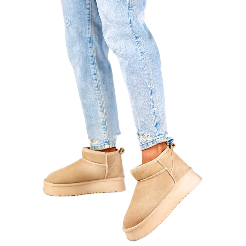 Damen-Schneestiefel mit Fellfutter XF-159L.BE, beige