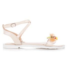 Vices Lackierte Sandalen mit einem Schmetterling braun