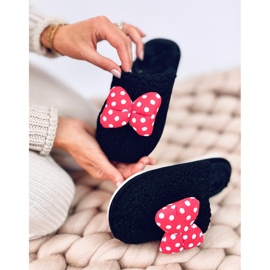 Kinderhausschuhe mit Schleife Child Black schwarz