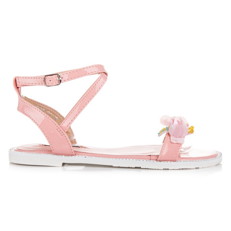 Vices Lackierte Sandalen mit einem Schmetterling rosa