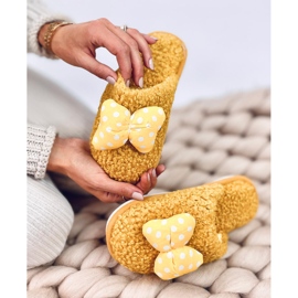 Kinderhausschuhe mit Schleife, Kindergelb