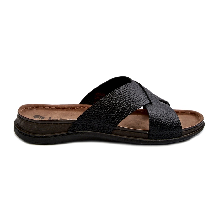 Herrenleder inblu gv00001i schwarze Flip Flops