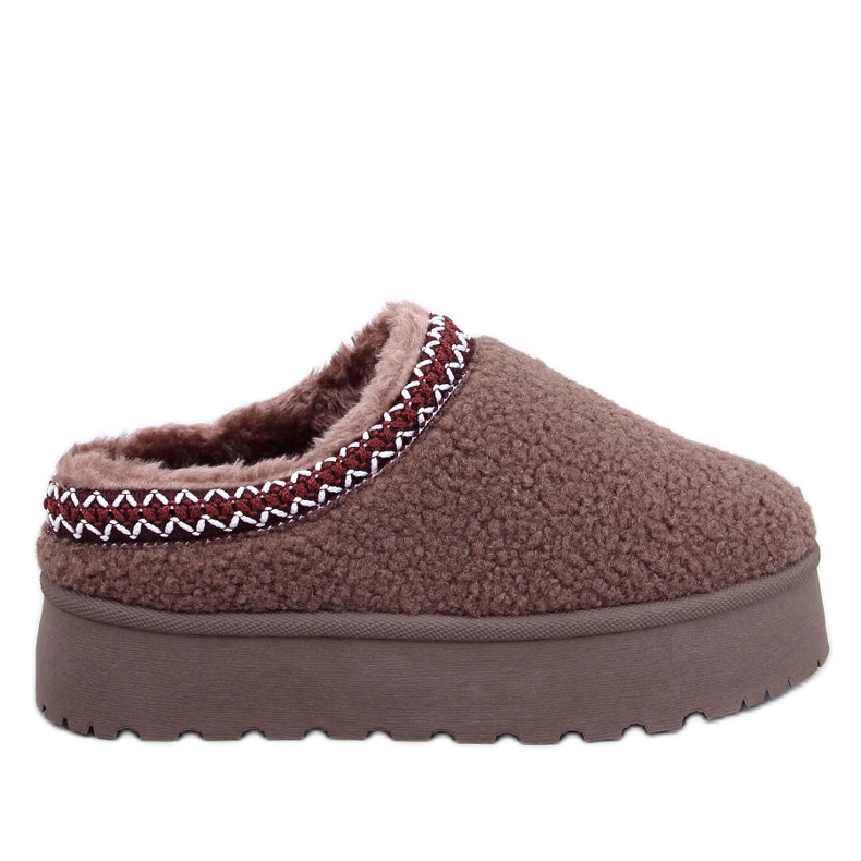 Kurze Damen-Schneestiefel mit Schaffell, khakibraun