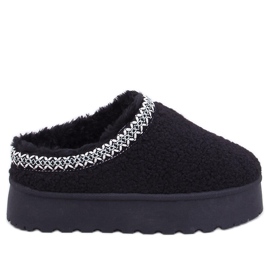 Kurze Damen-Schneestiefel mit Schaffell und Stickerei, schwarz