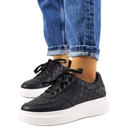 Schwarze Plateau-Sneaker für Damen