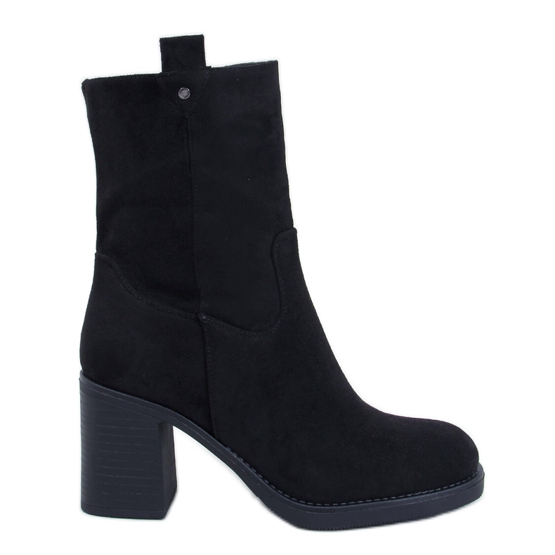 Salifi Schwarze Stiefeletten mit weitem Absatz