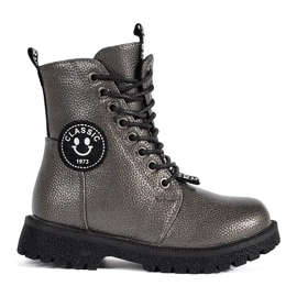 Isolierte Winter-Schnürstiefeletten für Mädchen, grau