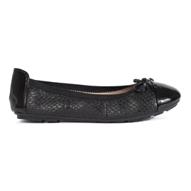 Schwarze Damen-Ballerinas aus Lackleder mit Schleife
