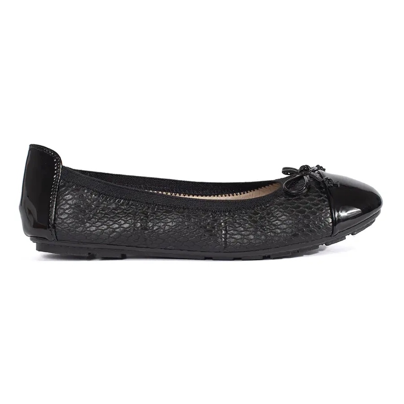 Schwarze Damen-Ballerinas aus Lackleder mit Schleife