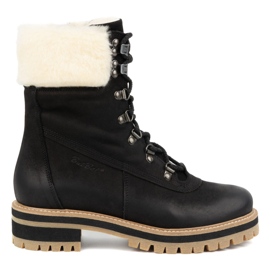 ButBal Damen-Lederstiefel, isolierte Winterstiefel, 329, schwarz