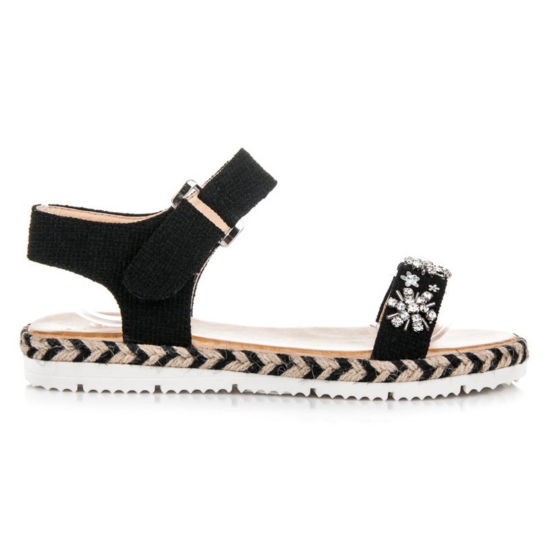 Vices Espadrilles Sandalen mit Klettverschluss schwarz