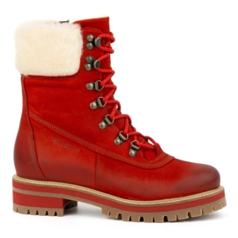 ButBal Damen-Lederstiefel, isolierte Winterstiefel, 329 Rot