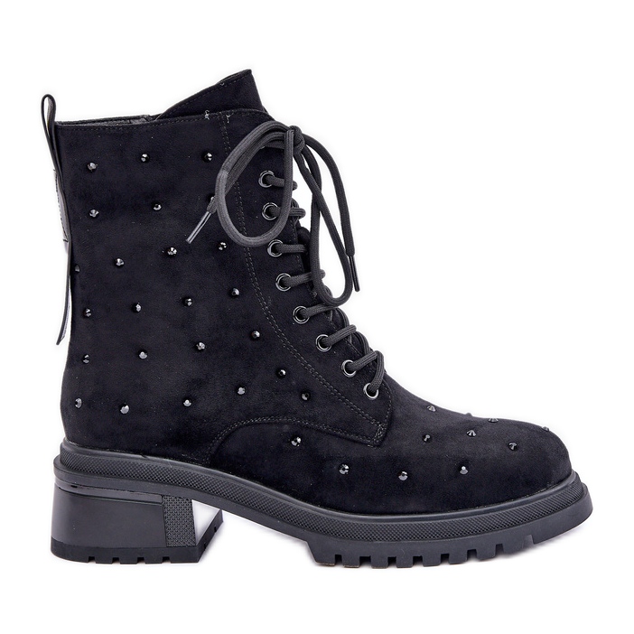 S.Barski Verzierte isolierte Arbeitsstiefel für Damen D&amp;A MR880-017 Schwarz