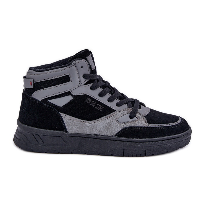 Herren-Wildledersneaker Big Star OO174303 Hi-Poly System Schwarz-Grau